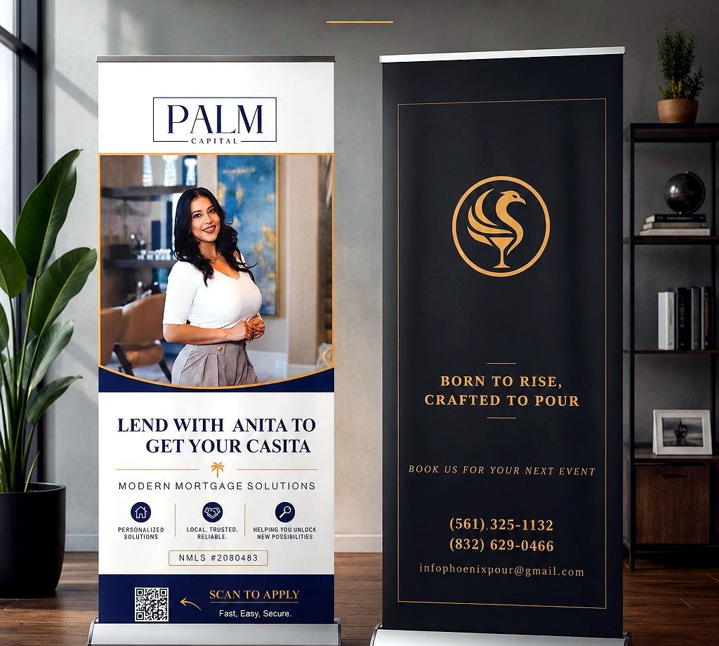 Professional roll-up banners for trade shows and events