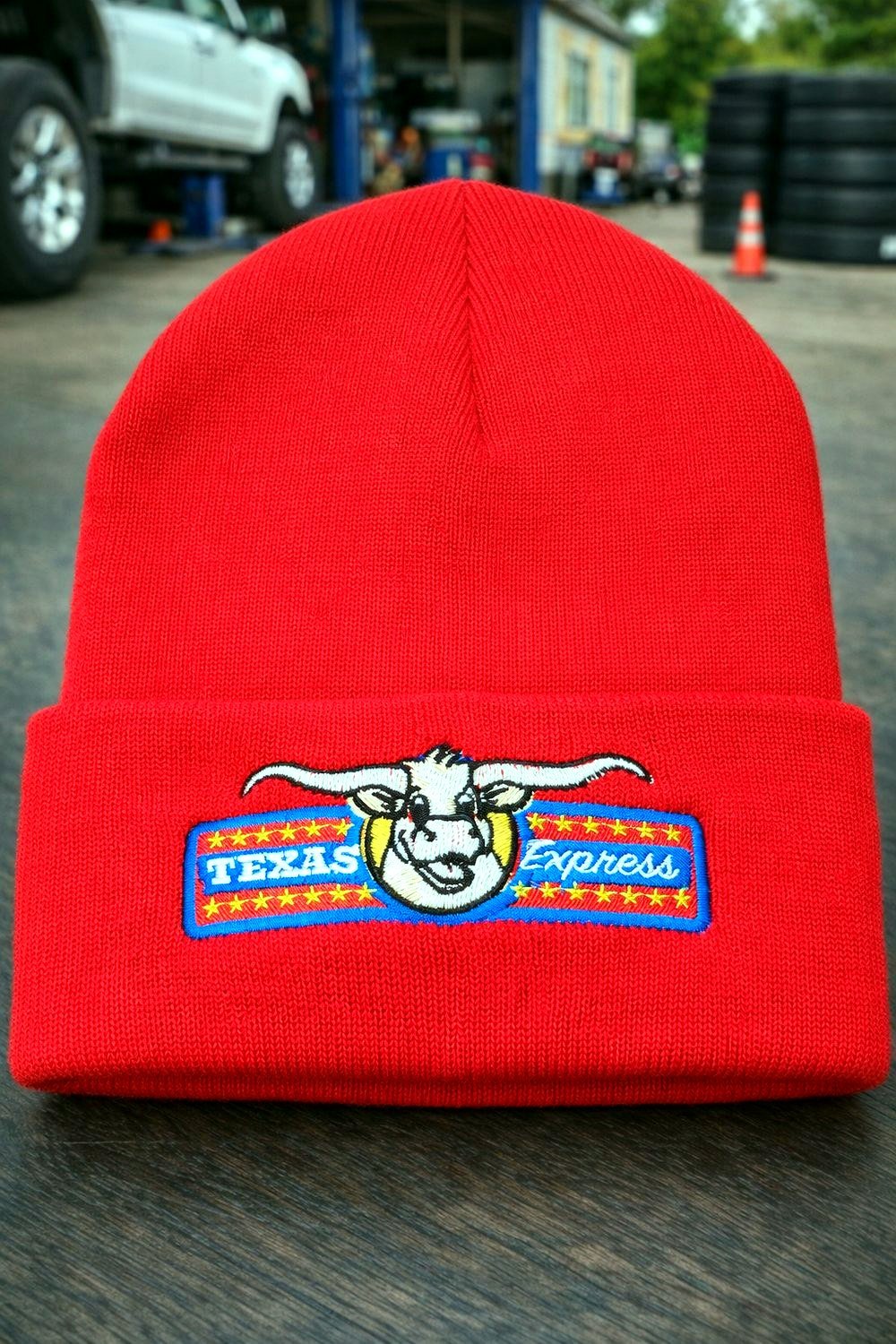 Embroidered beanie for Texas Express